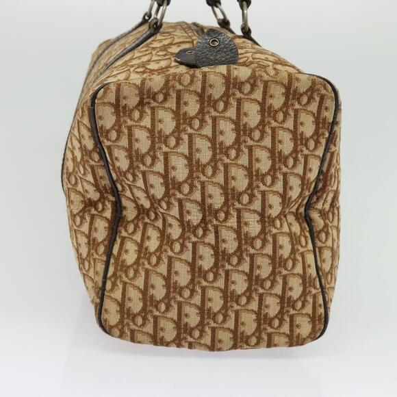 DIOR Trotter Canvas Boston Bag Brown Gold - Picture 4 of 12